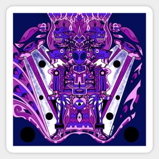 midnight purple alien from hell ecopop Sticker